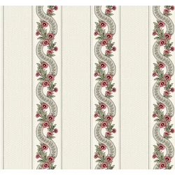 York Csíkos virág indás piros-zöld vlies tapéta Abbey's Garland Red-Green 68,58 cm X 8,22 m