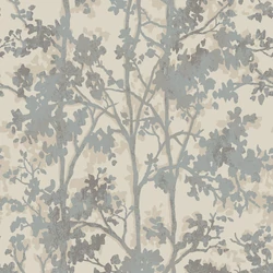 York bézs-szürke fa mintás vlies tapéta metál fénnyel Shimmering Foliage Cream/Silver 52,83 cm X 10 m