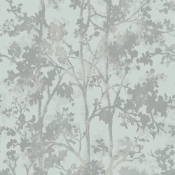 York kék-szürke fa mintás vlies tapéta metál fénnyel Shimmering Foliage Spa/Silver 52,83 cm X 10 m