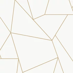York Modern geometrikus fehér-arany vlies tapéta Nazca White/Gold 52,83 cm X 10 m