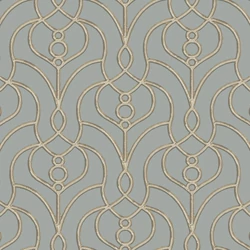 York Klasszikus szürkéskék vlies tapéta arany mintával Divine Trellis Dusty Blue 68,58 cm X 8,22 m