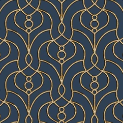 York Klasszikus fekete vlies tapéta arany mintával Divine Trellis Black 68,58 cm X 8,22 m