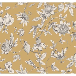 York Egzotikus viráginda sárga vlies tapéta Passion Flower Toile Harvest 68,58 cm X 8,22 m