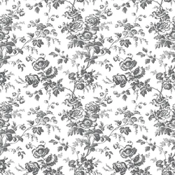 York Romantikus virágmintás fekete-fehér vlies tapéta Anemone Toile Black 52 cm X 10 m