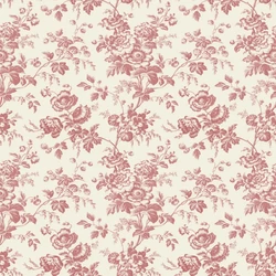 York Romantikus virágmintás piros vlies tapéta Anemone Toile French Red 52 cm X 10 m
