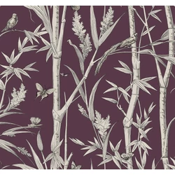 York Bambuszerdőt ábrázoló bordó vlies tapéta Bambou Toile Burgundy 68,58 cm X 8,22 m