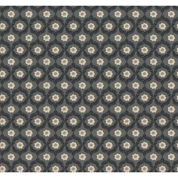 York Apró virág mintás pöttyös fekete-arany vlies tapéta Emma Black 68,58 cm X 8,22 m