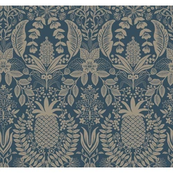 York Ananászos damaszk mintás sötétkék vlies tapéta Pineapple Damask Navy 68,58 cm X 8,22 m
