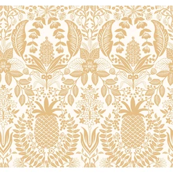 York Ananászos damaszk mintás fehér-arany vlies tapéta Pineapple Damask White Gold 68,58 cm X 8,22 m