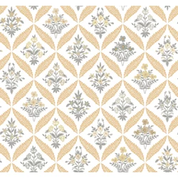 York Vintage virágos rácsos arany-szürke vlies tapéta Estee Garden Gold Multi 68,58 cm X 8,22 m