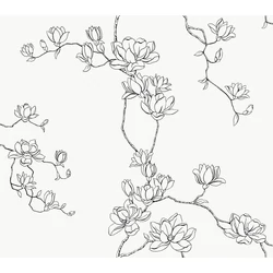 York Magnóliák sziluettje fekete-fehér vlies tapéta Magnolia Branches Black 68,58 cm X 8,22 m