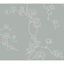 York Magnóliák sziluettje szürkészöld vlies tapéta Magnolia Branches Eucalyptus 68,58 cm X 8,22 m
