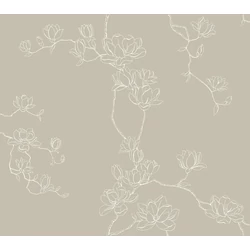 York Magnóliák sziluettje barna vlies tapéta Magnolia Branches Taupe 68,58 cm X 8,22 m