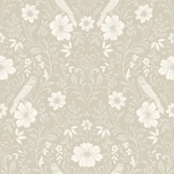 York Szecessziós stílusú madaras bézs vlies tapéta Colette Linen 52 cm X 10 m