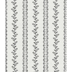 York Csíkos virágos fekete-fehér vlies tapéta Everleigh White/Black 52 cm X 10 m