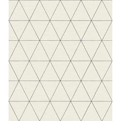York Geometrikus modern fekete-fehér vlies tapéta Ridge White/Black 52 cm X 10 m
