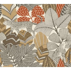 York Egzotikus barna-piros vlies tapéta jaguárral Namiri Ochre 68,58 cm X 8,22 m