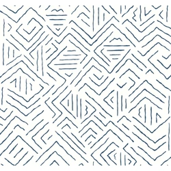 York Geometriai mintás kék vlies tapéta Sirih Navy 68,58 cm  X 8,22 m