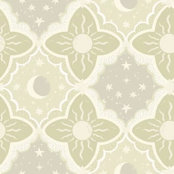 York Nap és csillagok zöld vlies tapéta Sol & Måne Green 53 cm X 10 m