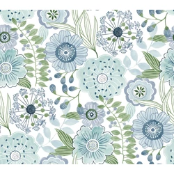 York Vadvirágos kék vlies tapéta Artistic Bouquet Alpine Leaf 68,58 cm X 8,22 m