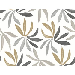 York Modern levélmintás szürke vlies tapéta Little Garden Graphite Gold 68,58 cm X 8,22 m