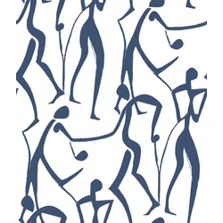 York Táncoló alakok kék vlies tapéta Joyful Dancers Ultramarine 52 cm X 10 m