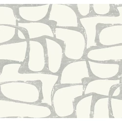 York Elegáns absztrakt fehér-ezüst vlies tapéta Craftsman Geometric White & Silver 68,58 cm X 8,22 m