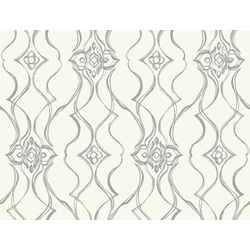 York Elegáns fehér-ezüst vlies tapéta Pirouette White-Silver 68,58 cm X 8,22 m