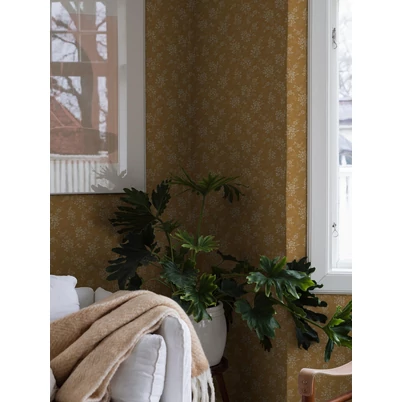 Boras Pöttyös virágos sárga vlies tapéta Hip Rose Yellow 53 cm X 10 m