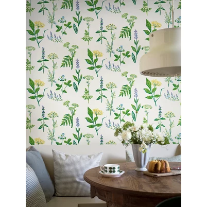 Boras Fűszernövényes színes vlies tapéta Lisbet Jobs Köksväxter Multi 53 cm X 10 m