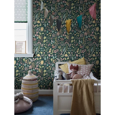 Boras Vidám virág mintás színes vlies tapéta Stig Lindberg Herbarium Multi 53 cm X 10 m