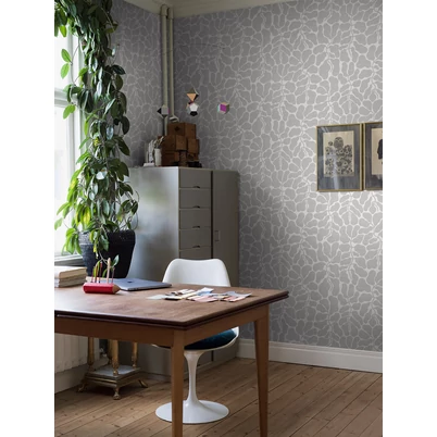 Boras Modern levélmintás szürke vlies tapéta My Secret Garden Grey 49 cm X 10 m