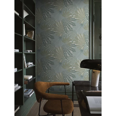 Boras Egzotikus levél mintás zöld vlies tapéta Velvet Leaves Green 53 cm X 10 m