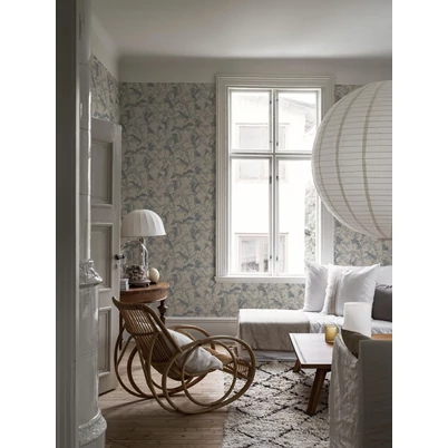 Boras Madaras kék vlies tapéta Dancing Crane Blue 53 cm X 10 m