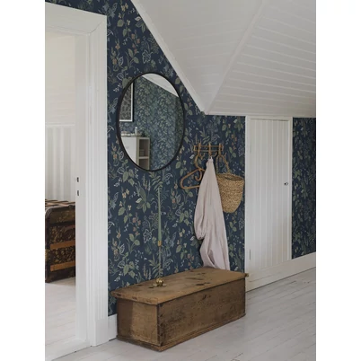 Boras Botanikai mintás skandináv sötétkék Folklore Multi 53 cm X 10 m