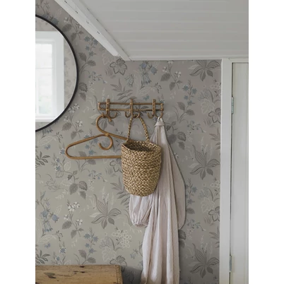 Boras Botanikai mintás skandináv kék-szürke Folklore Multi 53 cm X 10 m