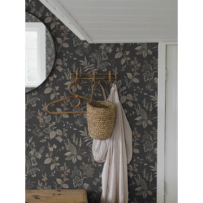 Boras Botanikai mintás skandináv fekete Folklore Multi 53 cm X 10 m