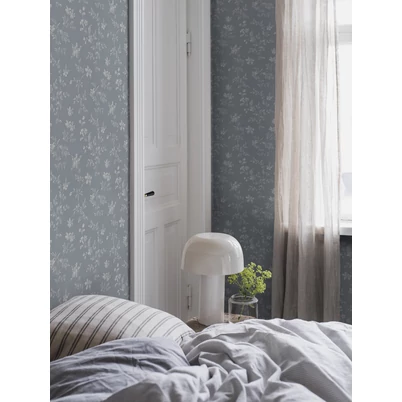 Boras Klasszikus virág mintás kék vlies tapéta Ängsblomma Blue 53 cm X 10 m