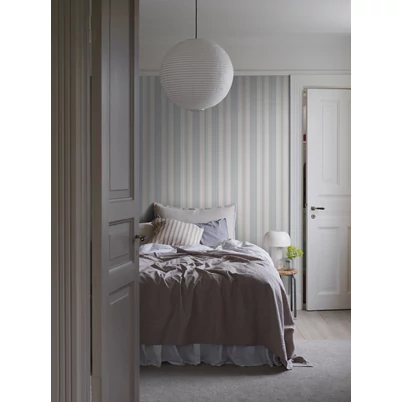 Boras Csíkos klasszikus kék vlies tapéta arany csíkkal Gustaf Blue 53 cm X 10 m