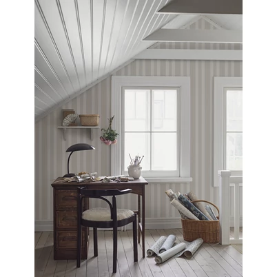 Boras Csíkos klasszikus szürke vlies tapéta arany csíkkal Gustaf Grey 53 cm X 10 m