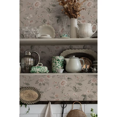 Boras Vintage virágos rózsaszín vlies tapéta Laura´s Cottage Pink 53 cm X 10 m