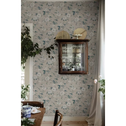 Boras Vintage virágos bézs vlies tapéta Laura´s Cottage Beige 53 cm X 10 m