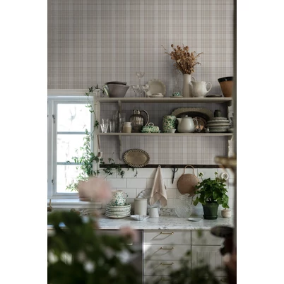 Boras Skót kockás bézs vlies tapéta Tailor´s Tweed Beige 53 cm X 10 m