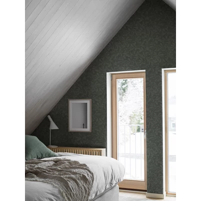 Boras Modern leveles zöld vlies tapéta Skogsparken Green 53 cm X 10 m