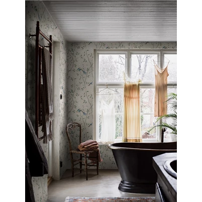 Boras Romantikus madaras virágos bézs vlies tapéta Paradise Birds Multi 53 cm X 10 m