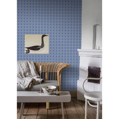 Boras Skandináv rácsos kék vlies tapéta Loka Blue 53 cm X 10 m