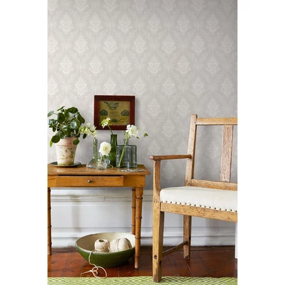 Boras Elegáns virág ornamentikás szürke vlies tapéta Sofia Grey 53 cm X 10 m
