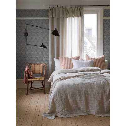 Boras Skandináv virág mintás kék vlies tapéta Nora Blue 53 cm X 10 m