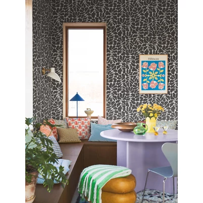 Boras Modern levélmintás fekete-fehér vlies tapéta My Secret Garden Black White 49 cm X 10 m