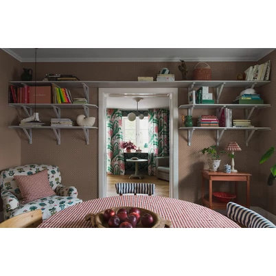 Boras Rácsos virágos skandináv piros vlies tapéta Love Red 53 cm X 10 m